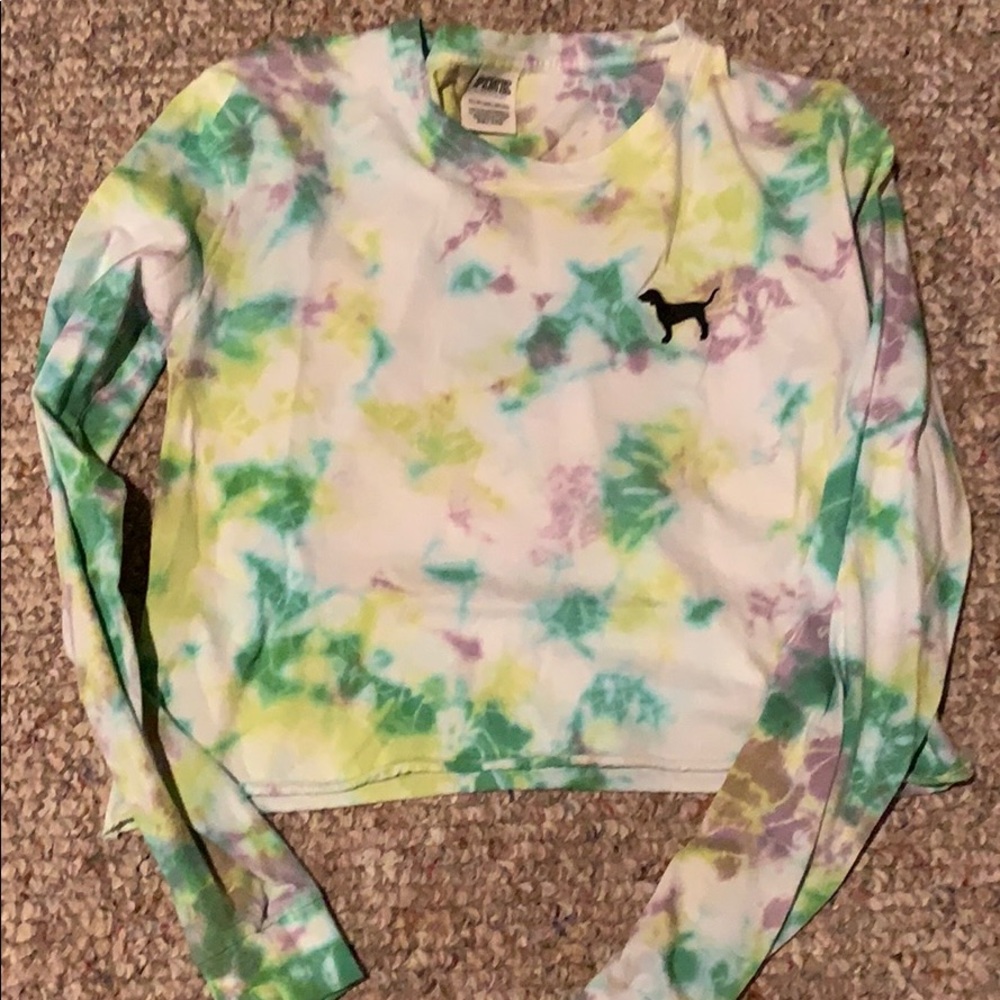 PINK long sleeve cropped shirt